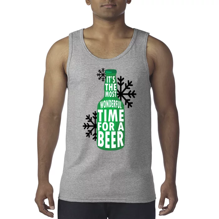 Its The Most Wonderful Time For A Beer Funny Christmas Tank Top