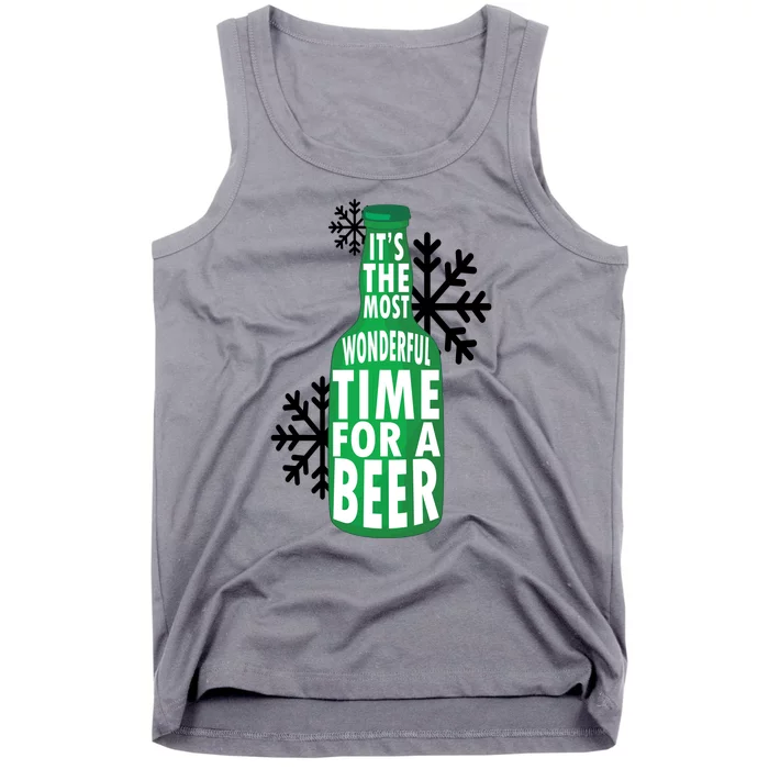 Its The Most Wonderful Time For A Beer Funny Christmas Tank Top