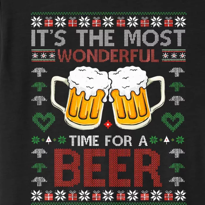 It's The Most Wonderful Time For A Beer Santa Hat Christmas ChromaSoft Performance T-Shirt