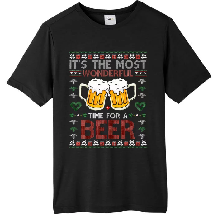 It's The Most Wonderful Time For A Beer Santa Hat Christmas ChromaSoft Performance T-Shirt