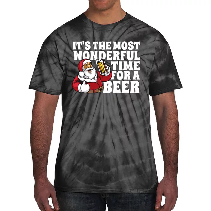 Its The Most Wonderful Time For A Beer Christmas In July Tie-Dye T-Shirt