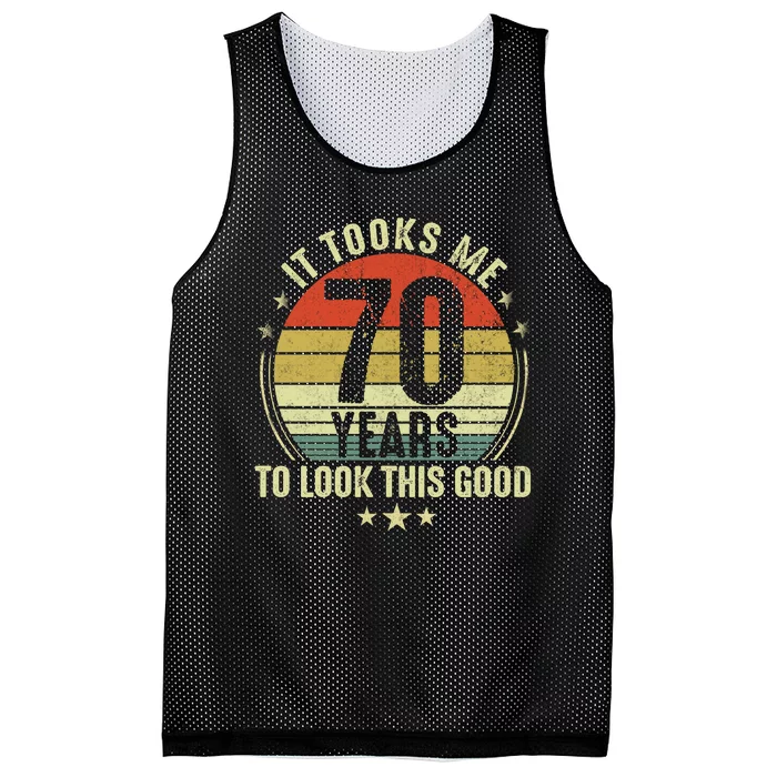 It Took Me 70 Years To Look This Good 70th Birthday Retirement Gifts For Him Her Mesh Reversible Basketball Jersey Tank