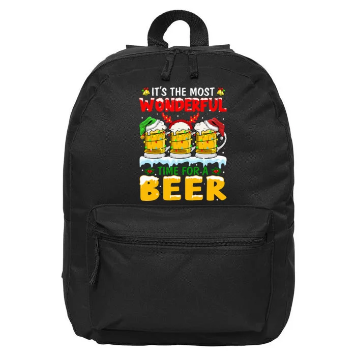 It's The Most Wonderful Time For A Beer Christmas 16 in Basic Backpack