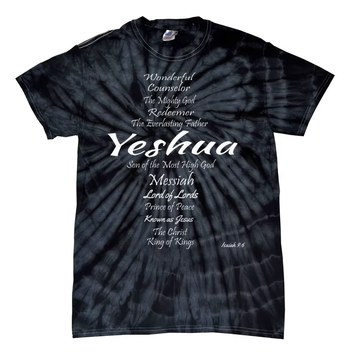 Inspirational The Many Names of Yeshua Tie-Dye T-Shirt