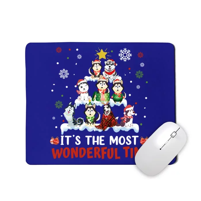 Its The Most Wonderful Time Husky Dogs Christmas Cool Gift Mousepad