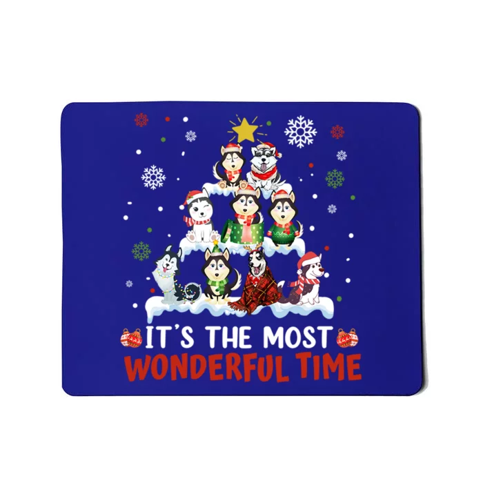 Its The Most Wonderful Time Husky Dogs Christmas Cool Gift Mousepad