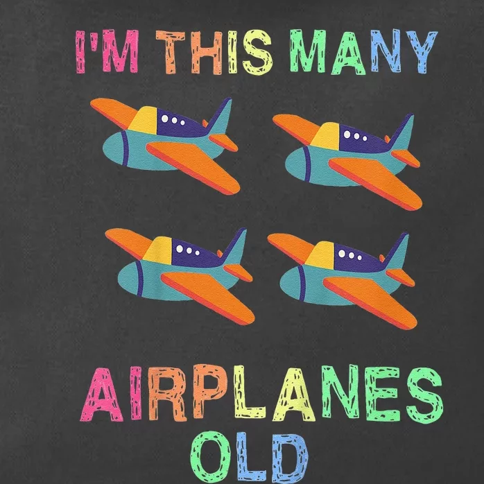 Im This Many Airplanes Old 4 Year Birthday Idea Zip Tote Bag