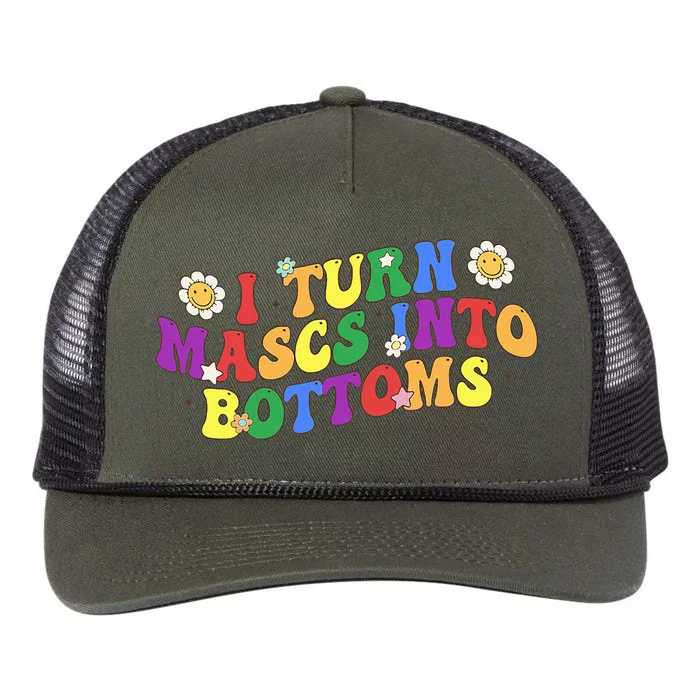 I Turn Masks Into Bottoms Retro Rope Trucker Hat Cap