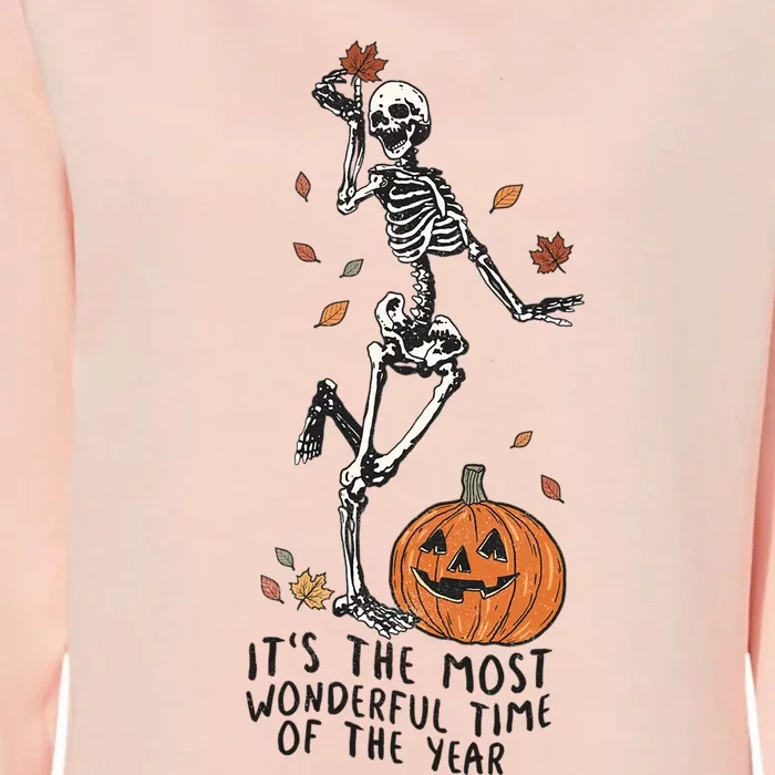 ItS The Most Wonderful Time Of The Years Skeleton Halloween Gift Womens California Wash Sweatshirt