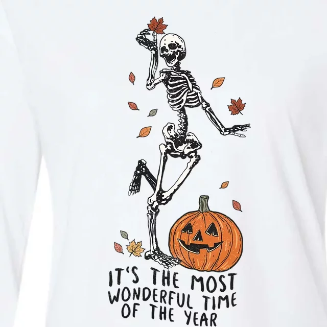 ItS The Most Wonderful Time Of The Years Skeleton Halloween Gift Womens Cotton Relaxed Long Sleeve T-Shirt