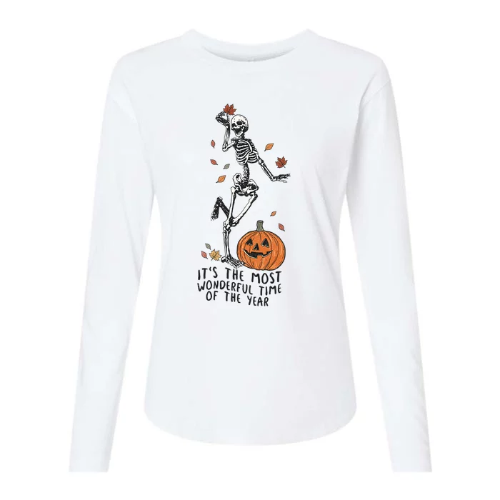 ItS The Most Wonderful Time Of The Years Skeleton Halloween Gift Womens Cotton Relaxed Long Sleeve T-Shirt