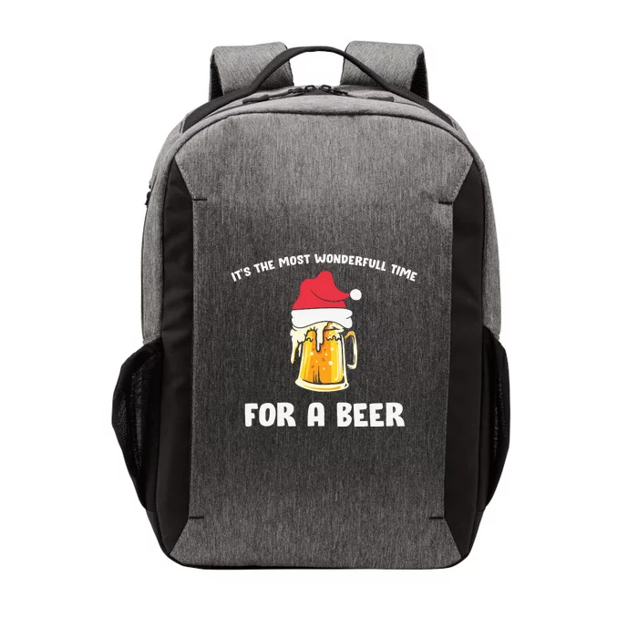 Its The Most Wonderful Time For A Beer Santa Hat Christmas Vector Backpack