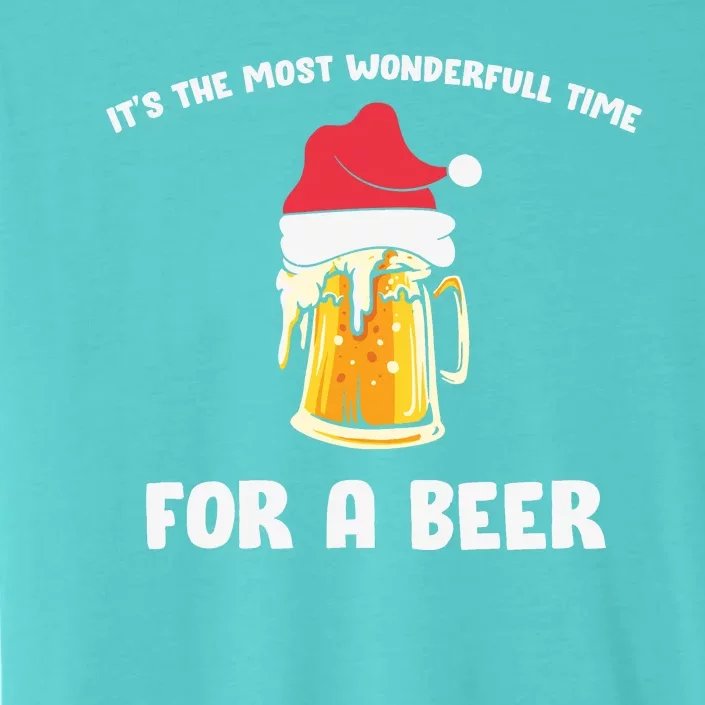 Its The Most Wonderful Time For A Beer Santa Hat Christmas ChromaSoft Performance T-Shirt