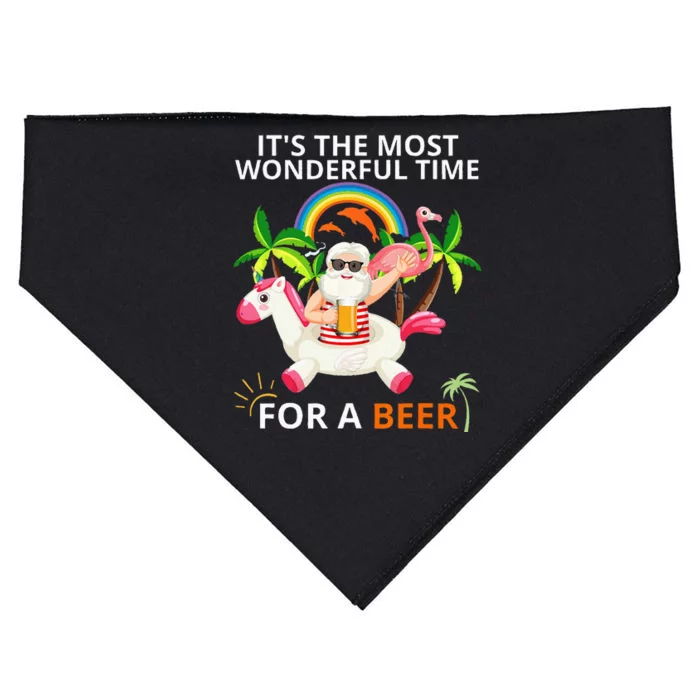 Its The Most Wonderful Time For Santa Christmas In July USA-Made Doggie Bandana