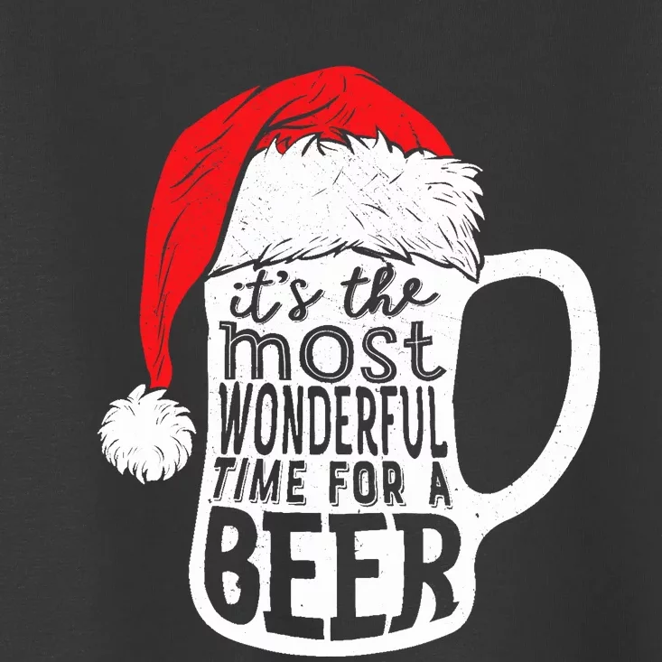 ItS The Most Wonderful Time For A Beer Christmas Santa Hat Toddler T-Shirt