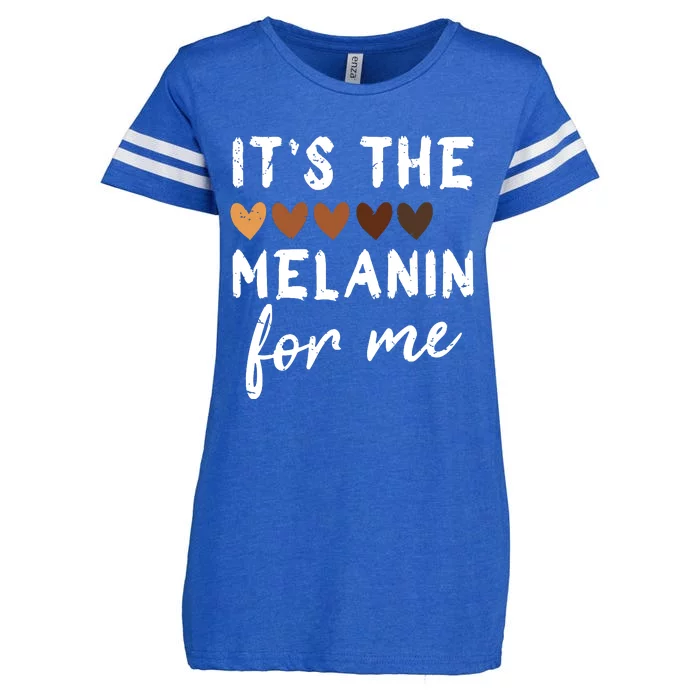 Its The Melanin For Me Melanated Black History Month Enza Ladies Jersey Football T-Shirt