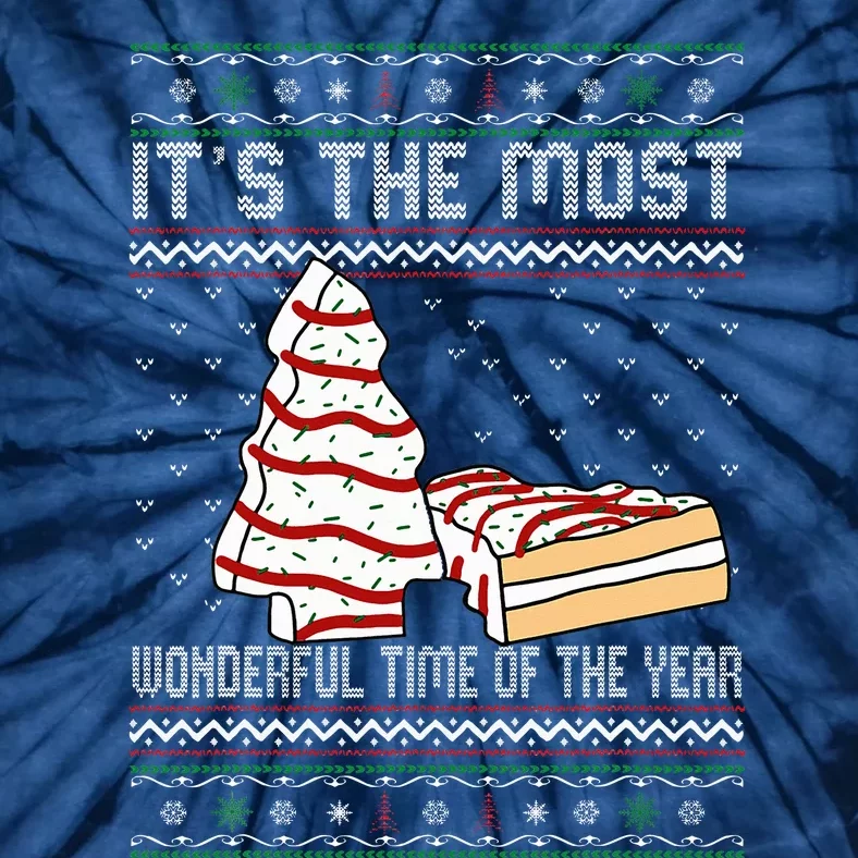 Its The Most Wonderful Time Of The Year Christmas Tree Cake Tie-Dye T-Shirt