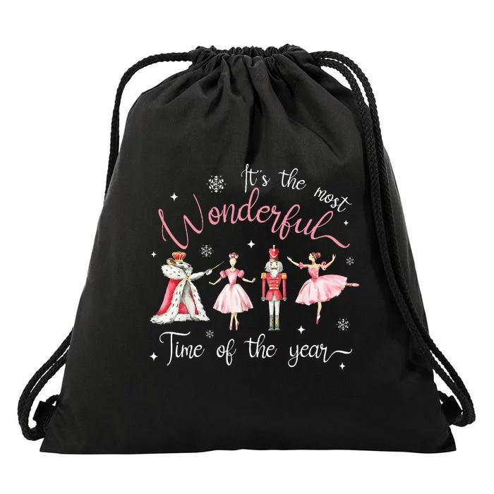 ItS The Most Wonderful Time Of The Year Nutcracker Ballet Drawstring Bag