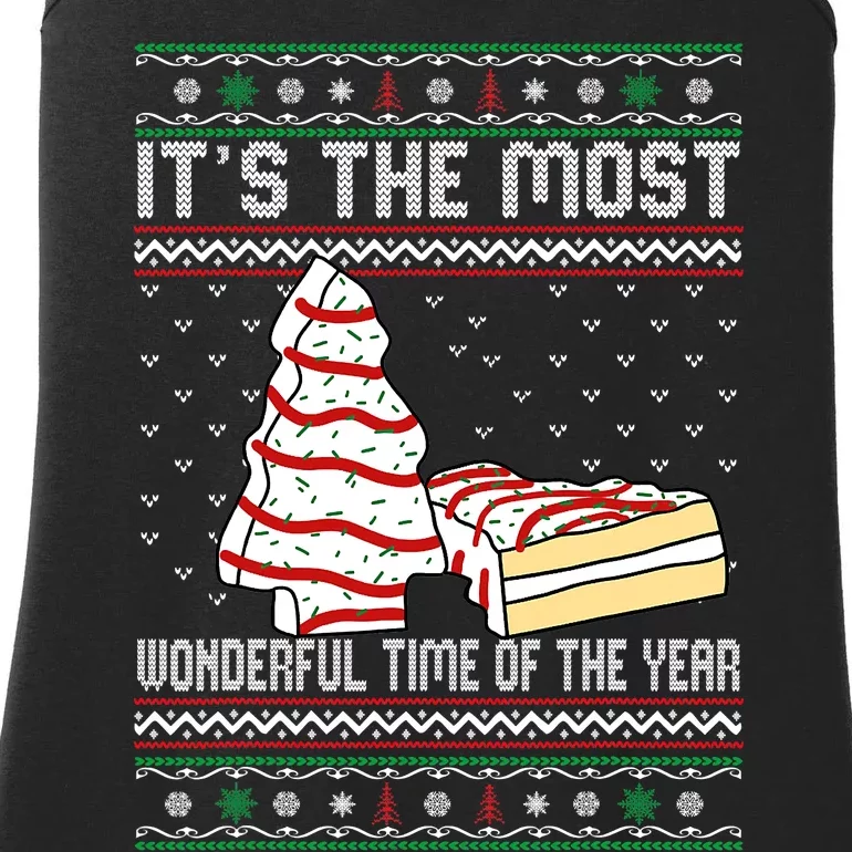 Its The Most Wonderful Time Of The Year Christmas tree cake Ladies Essential Tank