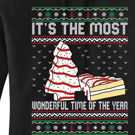 Its The Most Wonderful Time Of The Year Christmas tree cake Women's Pullover Hoodie