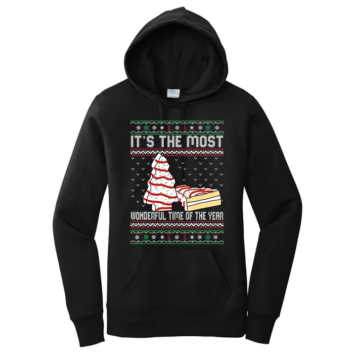 Its The Most Wonderful Time Of The Year Christmas tree cake Women's Pullover Hoodie