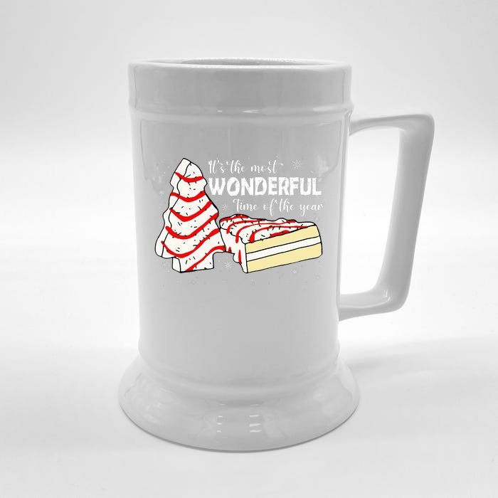 ItS The Most Wonderful Time Of The Year Tree Cakes Xmas Front & Back Beer Stein