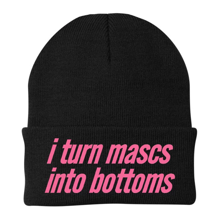 I Turn Mascs Into Bottoms Lesbian Bisexual Pride Knit Cap Winter Beanie