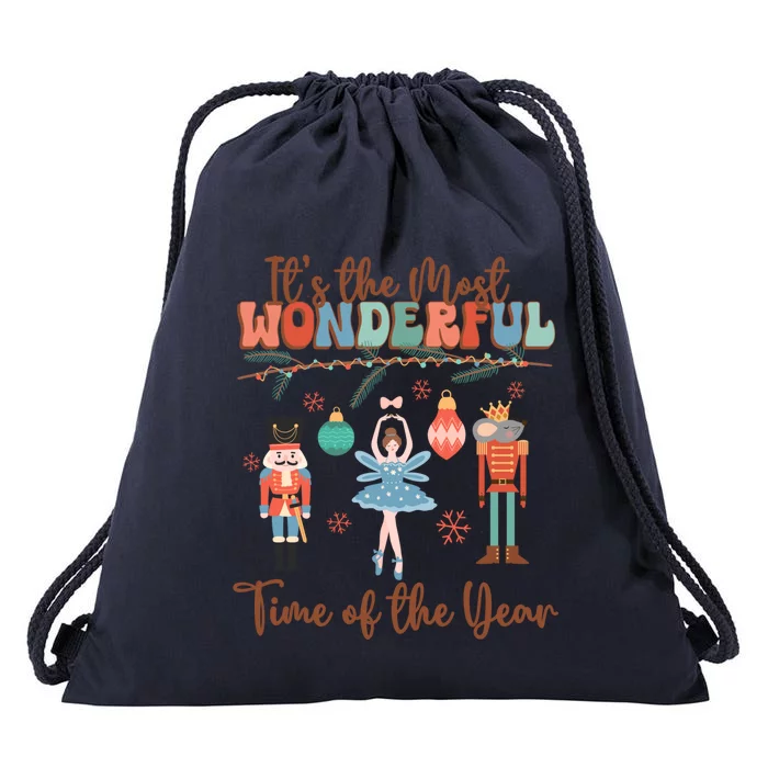 ItS The Most Wonderful Time Of The Year Nutcracker Ballet Drawstring Bag