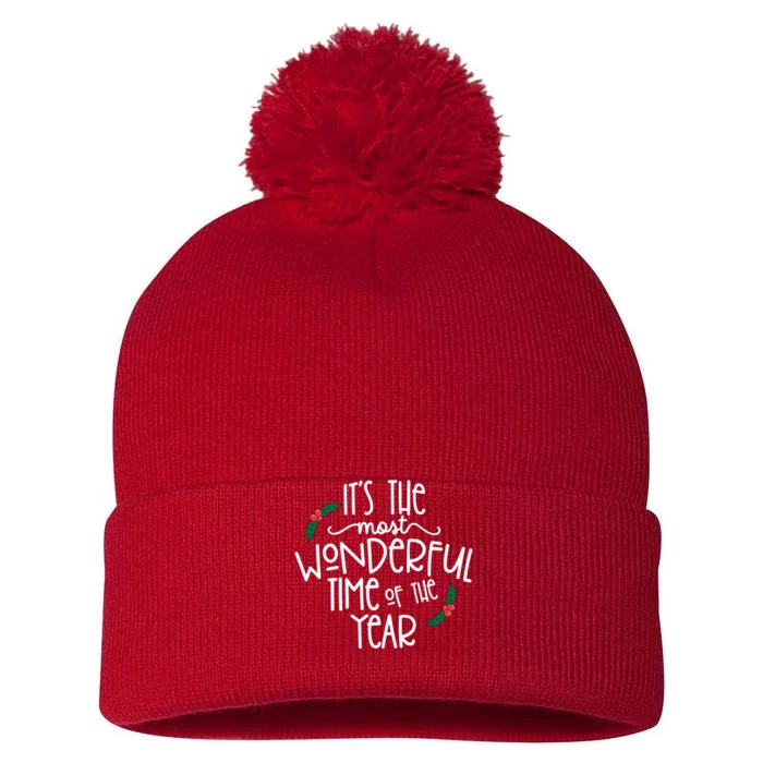 Its The Most Wonderful Time Of The Year Christmas Pom Pom 12in Knit Beanie