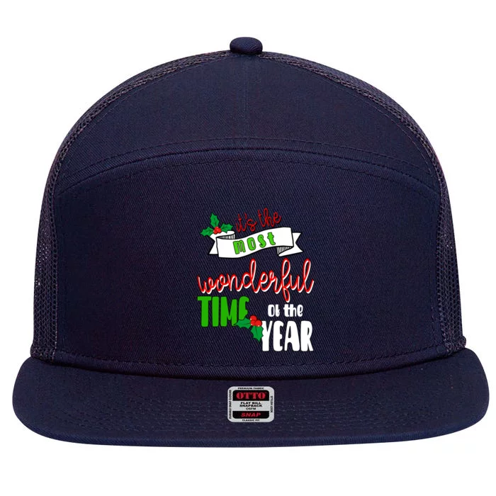 Its The Most Wonderful Time Of The Year Christmas Festive 7 Panel Mesh Trucker Snapback Hat