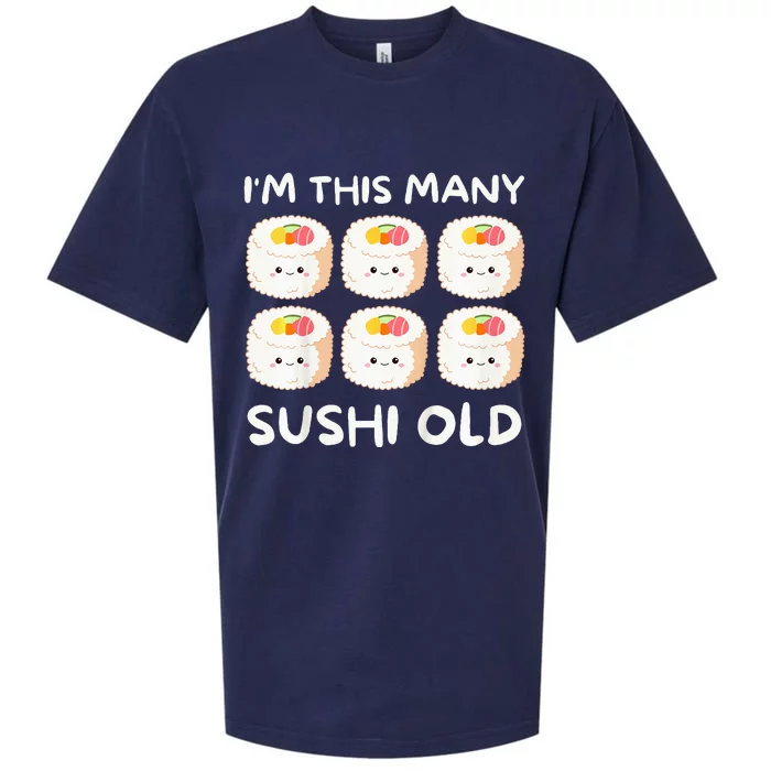 Im This Many Sushi Old Kawaii Sashimi Sueded Cloud Jersey T-Shirt