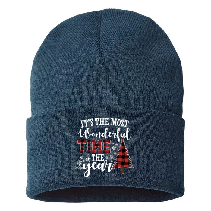 It's The Most Wonderful Time Of The Year Christmas Tree Holiday Sustainable Knit Beanie