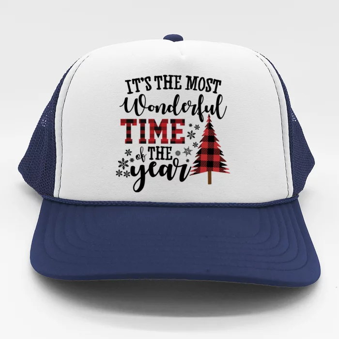 It's The Most Wonderful Time Of The Year Christmas Tree Holiday Trucker Hat