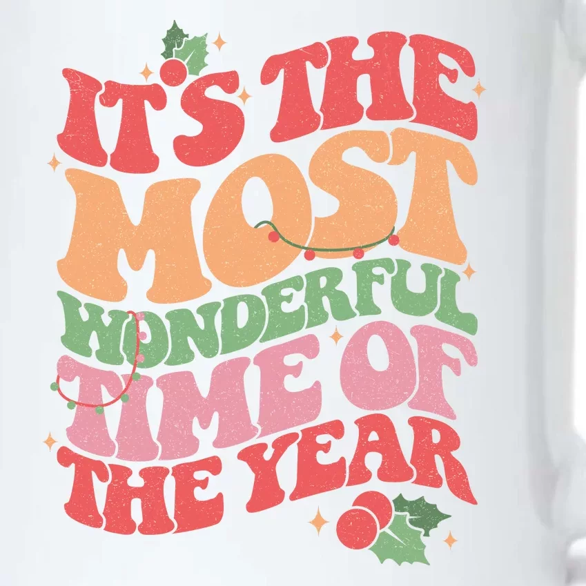 Its The Most Wonderful Time Of The Year Christmas Groovy Black Color Changing Mug