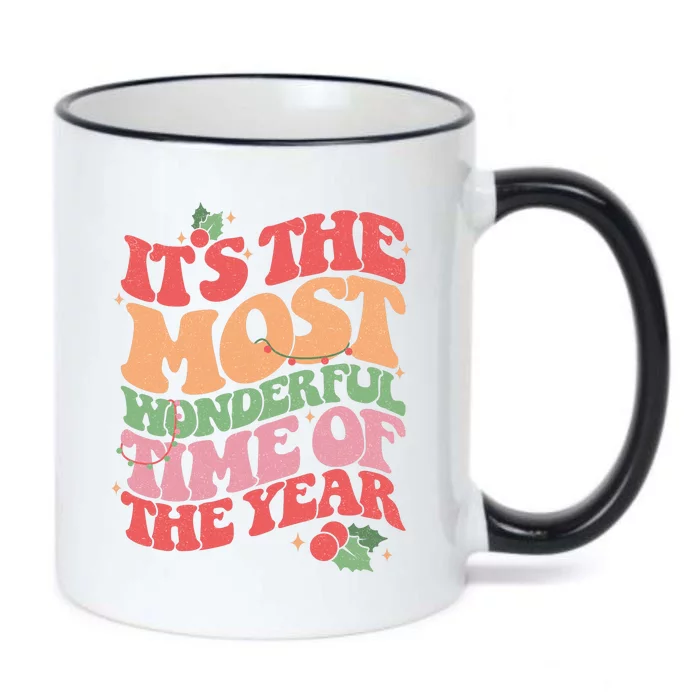 Its The Most Wonderful Time Of The Year Christmas Groovy Black Color Changing Mug