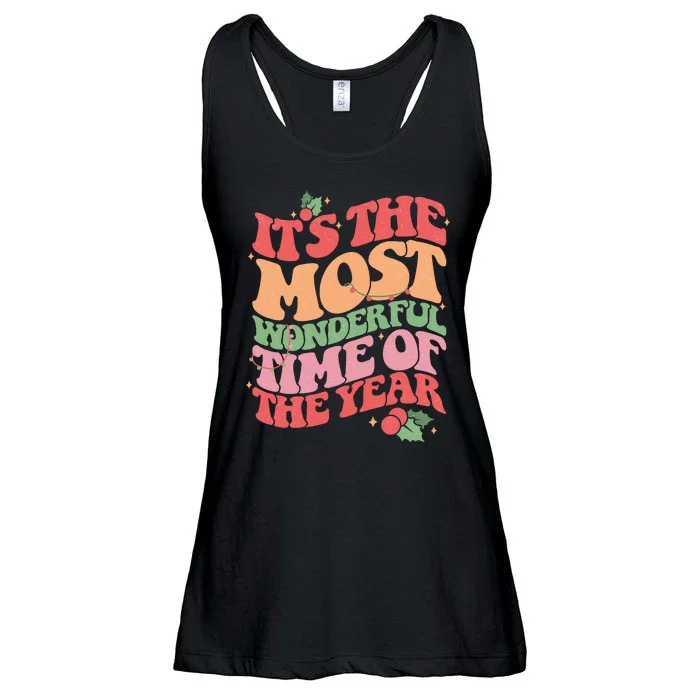 Its The Most Wonderful Time Of The Year Christmas Groovy Ladies Essential Flowy Tank