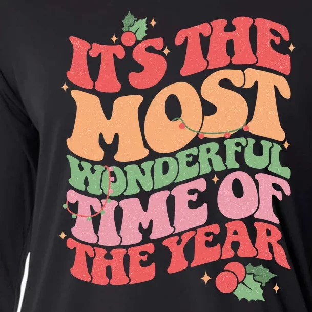 Its The Most Wonderful Time Of The Year Christmas Groovy Cooling Performance Long Sleeve Crew