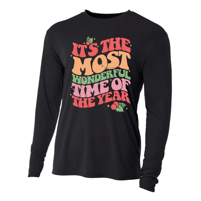 Its The Most Wonderful Time Of The Year Christmas Groovy Cooling Performance Long Sleeve Crew