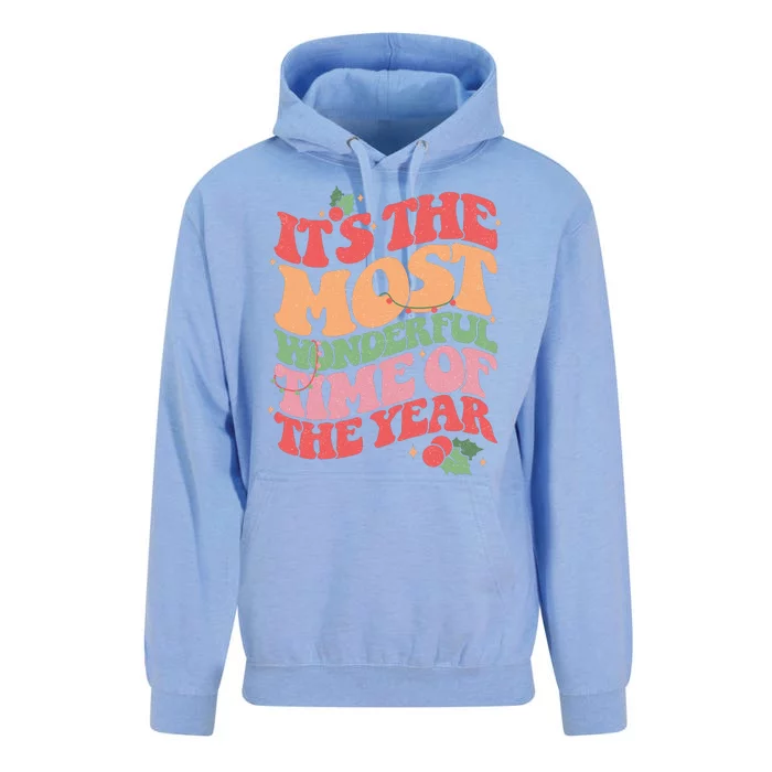 Its The Most Wonderful Time Of The Year Christmas Groovy Unisex Surf Hoodie