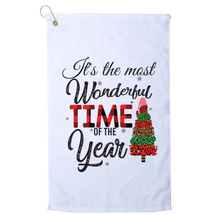 ItS The Most Wonderful Time Of The Year Christmas Cute Tree Great Gift Platinum Collection Golf Towel