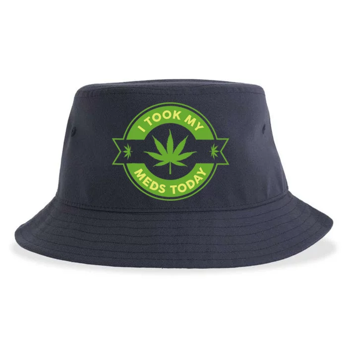 I Took My Meds Today Marijuana Weed Lover Cannabis Funny 420 Sustainable Bucket Hat