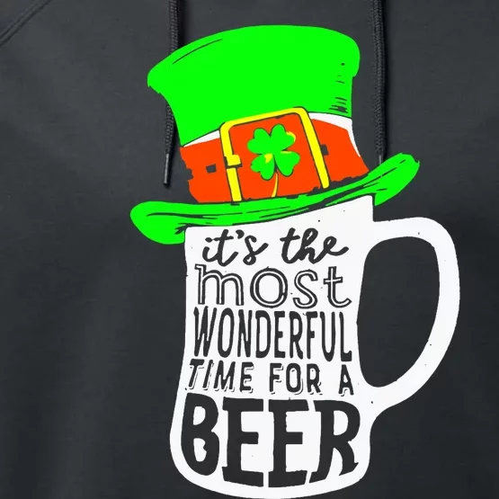 It's The Most Wonderful Time For A Beer Hat St.Patrick's Day Performance Fleece Hoodie