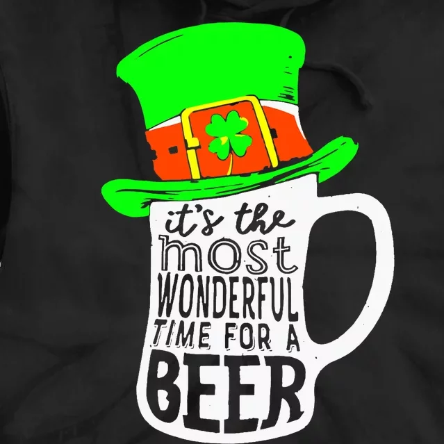 It's The Most Wonderful Time For A Beer Hat St.Patrick's Day Tie Dye Hoodie