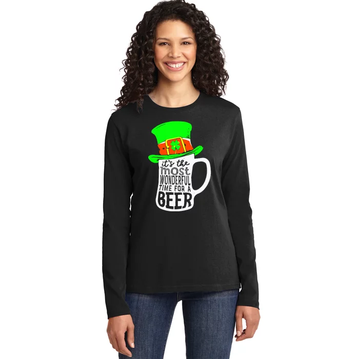 It's The Most Wonderful Time For A Beer Hat St.Patrick's Day Ladies Long Sleeve Shirt