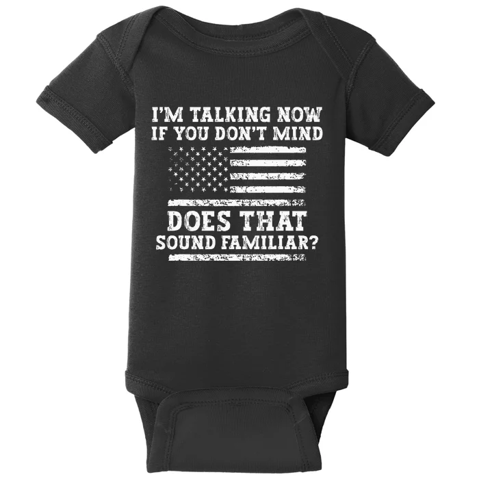 IM Talking Now Trump Kamala Debate Funny Trump Baby Bodysuit