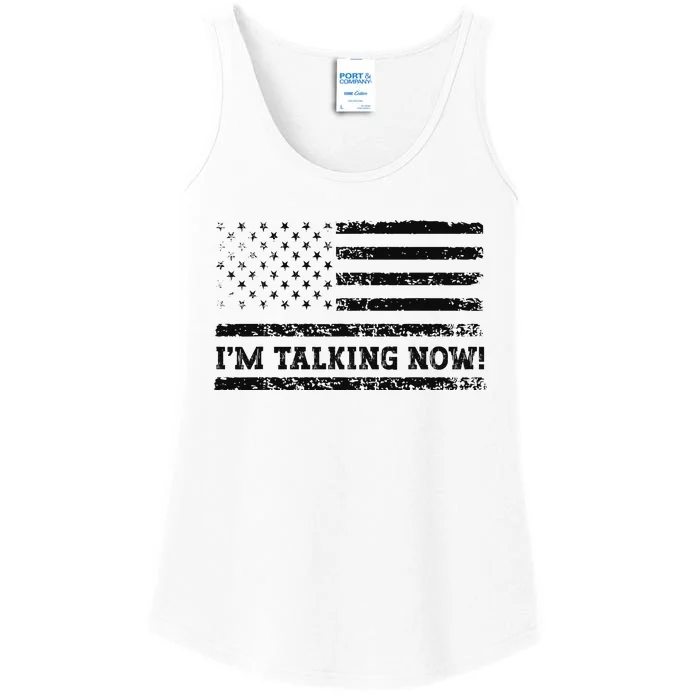 IM Talking Now Trump Kamala Debate Ladies Essential Tank