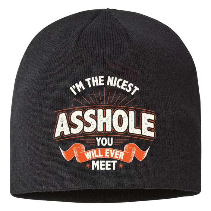 I'm The Nicest Asshole You Will Ever Meet 8 1/2in Sustainable Knit Beanie