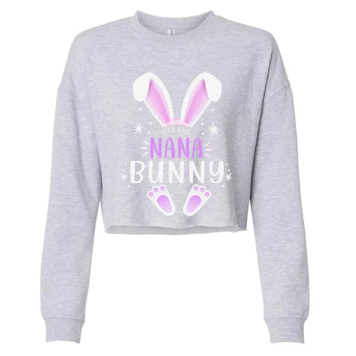 I'm The Nana Bunny Easter Day Bunny Family Matching Style Cropped Pullover Crew