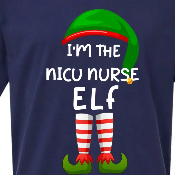 Im The Nicu Nurse Elf Funny Elf Family Matching Christmas Gift Sueded Cloud Jersey T-Shirt