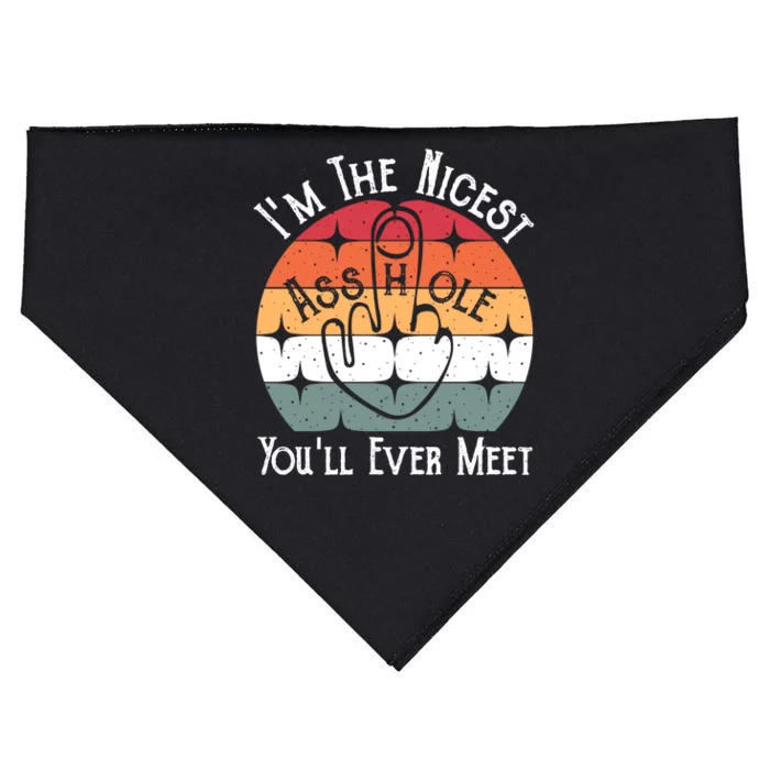 Im The Nicest Asshole You Will Ever Meet Funny Saying USA-Made Doggie Bandana